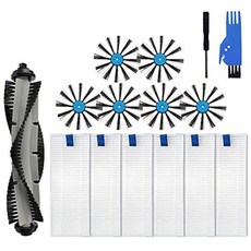 비셀 스핀웨이브 하드 플로어 전문가 습식 및 건식 로봇 청소기용 레시나백 교체 부품 키트(모델: 3115) EV675 청소기 액세서리용 메인 브러시 1개 사이드 6개 헤파