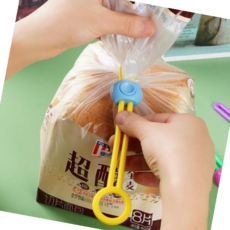 케이블정리 비닐 과자 시리얼 봉지 밀봉 타이 홀더 케이블 정리, 색상 랜덤 1P