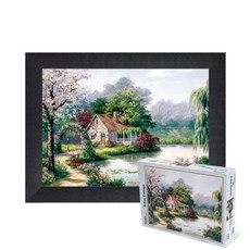 퍼즐피플 풍경 랜드마크 500피스 직소퍼즐, 수목산장 500피스 액자포함(우드블랙), 퍼즐유액 포함, 1개