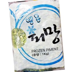 냉동 피망 슬라이스 1000g 손질 청피망 자른 피자, 1개