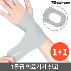 리치케어 의료용 스트랩 손목보호대, 그레이, 2개
