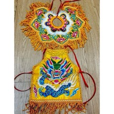 華誠 披肩肚兜 神明衣飾 適用天上聖母媽祖註生娘娘瑤池金母, 黃色,8吋8 1尺金身用 肚兜