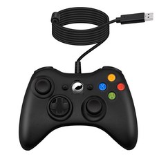 Gam3Gear 마이크로소프트 Xbox 360 슬림 윈도우 PC용 호환 유선 USB 게임 패드 컨트롤러 조이패드 블랙 157761, Gam3Gear 마이크로소프트 Xbox 360 슬림 윈