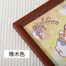 實木質拼圖畫框裱框掛牆收納相框, 胡桃色 送無痕釘+整張背板+拼圖膠水 ,20*25釐米(橫豎通用, 1個