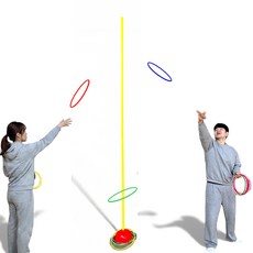 장대 고리던지기 고리 20개 세트, 1세트, 레드