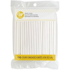 Wilton 10.2cm(4인치) 화이트 롤리팝 스틱 케이크 팝 스틱 150개, Wilton 10.2cm(4인치) 화이트 롤리팝 스틱,