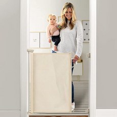 Momcozy 맘코지 접이식 울타리 높이 33인치 최대 55인치 확장 가능 계단 문 복도 안전 실내외, 33x55 Inch, 크림