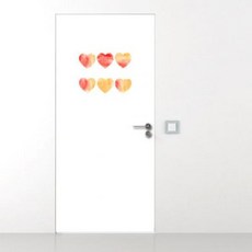 아트박스/꾸밈 gb235-워터컬러하트_현관문시트지, 단품