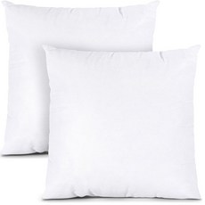 Bedding 장식용 베개 인서트 (2개 세트 화이트) 45.7 x 45.7cm(18 18인치) 실내 베개 침대 및 소파용 쿠션 스터퍼 140242