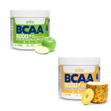 [1+1] 올라 BCAA 6000 맛있는 아미노산 보충제, 그린애플파인애플, 2개, 250g