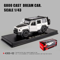 DFMEI 三開門Rross-Country合金仿真越野跑車模型兒童回力玩具小汽車, 如圖, 白色-G800【底座彩盒裝】