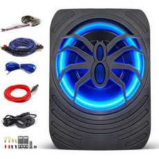 7인치 스파이더 LED 라이트 슬림 언더 시트 파워 자동차 서브우퍼 앰프 내장형 1000W 피크 액티브 블루 디자인 자동차트럭 오디오 베이스 스피커, 7“ 1000W Spider