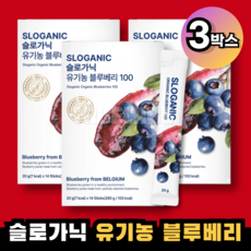 슬로가닉 유기농 블루베리 100, 3박스, 280g