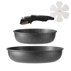 CAROTE PFOA PFOS 카로테 프라이팬 세트 4점 IH·가스 불 대응 프리 냄비 세트, 1개