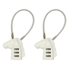 LITAITAI 콤비네이션 락 말 모양 3자리 자물쇠 학교 체육관 여행 가방 사물함 수하물 서류 가방 컴퓨터 가방 책가방 배낭 사물함 서랍 공구 키트 및 캐비닛, 호스 화이트