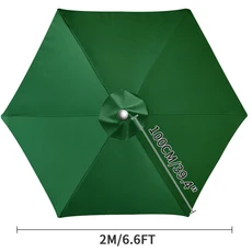 파라솔 교체 커버 갈비 시장 파티오 우산 천 캐노피 야외 정원용 방수 양산, 2M for 6Ribs, 5. Green