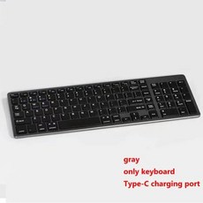 Mac OSiOSiPad OS와 호환되는 울트라 슬림 무선 Bluetooth 키보드 및 마우스 세트 MacBook용 충전식 키보드, type c-gray, 1개