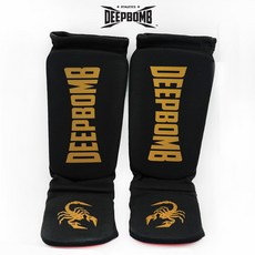 DEEPBOMB 護脛 泰拳 跆拳道, 1個, M, 黑金