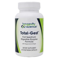 LONGEVITY Total Gest薄荷生薑酵素素食膠囊, 90顆, 1罐