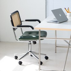 라트 레오 빈티지 높이조절 사무용 컴퓨터 책상 바퀴 의자, 그린