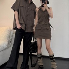 커플 시밀러룩 웨딩촬영 패밀리룩 드레스 티셔츠 긴팔 호캉스 휴양지 신혼여행 반팔 원피스 하와이안