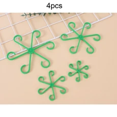 지지대 4개입 식물 기울임 방지 녹색 고정기 꽃 수경 재배 접이식, green 4pcs, 1개