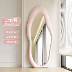 網紅異形全身鏡 雲朵落地穿衣鏡 ins風家用試衣鏡, 【少女粉】160*60CM【送貨上門】,其他