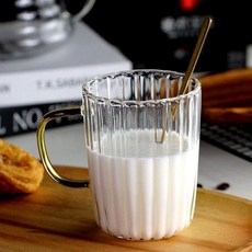 玻璃早餐杯 附金勺/n/n-/n/n適用於冷熱飲/n/n-/n/n高硼硅玻璃材質/n/n-/n/n多種款式可選, 1個, 黃柄花瓣杯微瑕清倉收藏送金勺