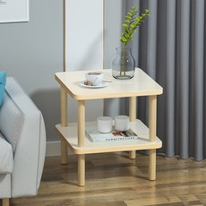 오아루 스퀘어 침대 쇼파 사이드 테이블 2단 협탁, 아이보리