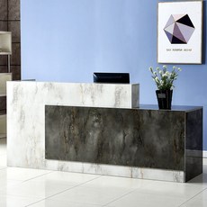 사무용책상 안내데스크 카운터 프론트 카페용, 화이트 옐로우 좌측 150x60x100cm