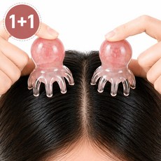 루메르 두피 마사지 문어 괄사, 핑크, 2개 핑크, 2개