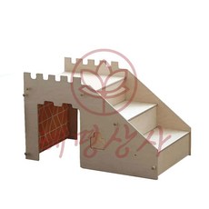 원목 애견 캐슬스테어하우스 모던오렌지