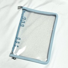 meet yx A5拉鏈活頁卡冊，內頁可替換，卡片收藏冊，多功能收納，現貨速發, 天空藍, 1個