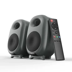 BESTISAN 50W 블루투스 북쉘프 스피커 3인치 드라이버 광학/RCA/AUX 리모컨 포함 시어터/TV/PC용, 01 검정색