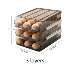 자동 슬라이드 계란 보관 상자 플라스틱 홀더 바구니 컨테이너 디스펜서 주최자 옷장 냉장고, egg storage box 3