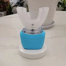 U자형 전동 실리콘 충전 휴대용 타이머 음파, 1개, F. 베이스 충전 블루