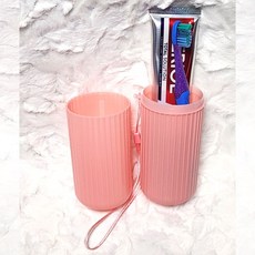 별난상점 컵겸용 칫솔케이스 휴대성 좋은 먼지 방지 칫솔통, 네오핑크, 1개