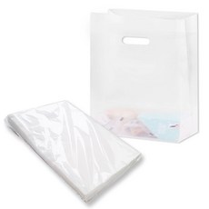 로모주 다용도 손잡이 비닐 쇼핑백 HDPE 반투명 선물 배달포장, 100개, 반투명 (대)