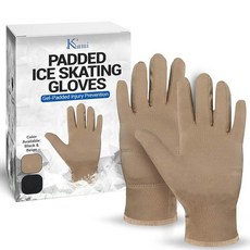 Kami-So 경기 및 연습을 위한 피겨 스케이팅 라인스톤 장갑 | 젤 손목 지지대가 있는 스케이트 장갑 크리스탈 성인용 장비 액세서리 패딩 보온 착용 베이지 미디엄 278
