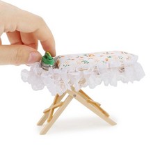 Cutemini 미국매장정품+ DollhouSE Furniture 1 12 스케일 미니어처 액세서리 다리미판 세트 목재 가구 모델 방 인공 집 장식 생활 현장 장식품 화이트 1, 주황색.