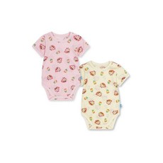 탑텐 키즈 공용 유아 버비 코튼 메쉬 반소매 바디수트 2PACK MKF5UI3306 454084