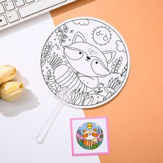 패션소품 부채 색칠놀이 17x25.6cm 10개입, 10개