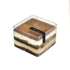 투명 정사각 티라미수 보틀케이크 용기 플라스틱, 12개