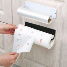 다용도 부착식 주방 행거 행주 랩 키친타올 걸이, 화이트, 1개