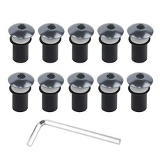 Hovom 10PCS 모터사이클 윈드실드 볼트 나사 키트 너트 와셔가 포함된 알루미늄 본체 장착 모터사이클용 M516mm 설치 패스너블랙, Silver Gray