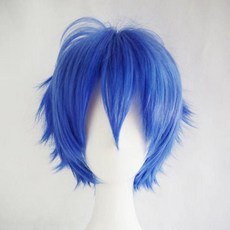 反翹短髮 cosplay動漫假髮 彩色原宿通用頭套, 寶石藍, 1個