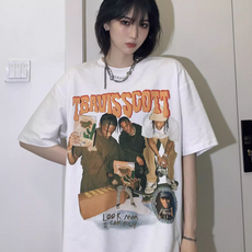 투니스 여성 빈티지 프린팅 루즈핏 반소매 티셔츠