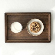 인디아드 나무 쟁반 트레이, 1개, 다크 우드
