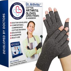 의사는 여성과 남성을 위한 압박 장갑 오픈 핑거 타이핑 및 을 개발했습니다, Large, Gray - 1 Pack