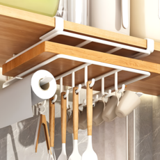 무루어 무타공 틈새 상부장 조리도구 걸이, 1개, 화이트 미들 후크